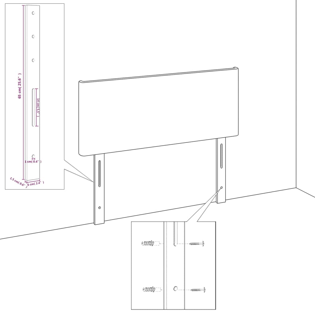 vidaXL Uzglavlja 2 kom svjetlosiva 100x5x78/88 cm od tkanine