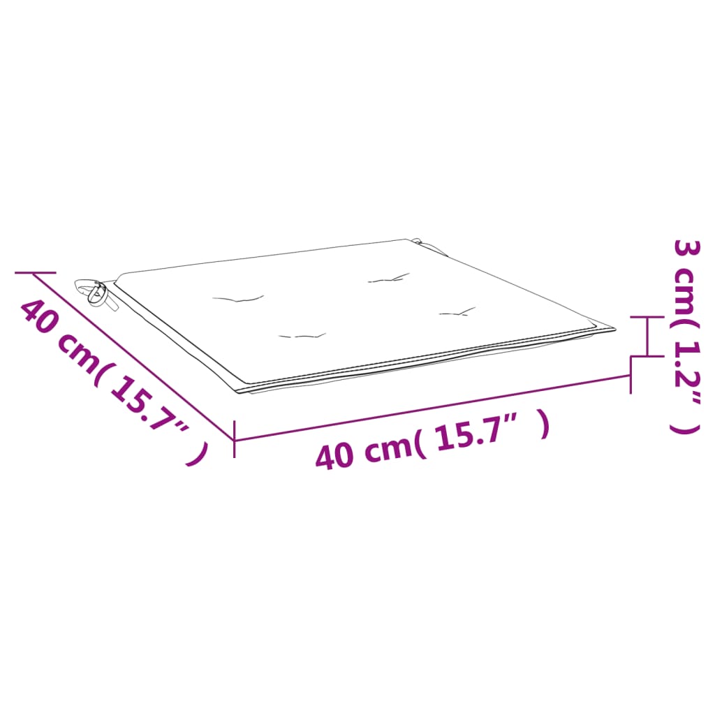 vidaXL Jastuci za vrtne stolice 4 kom plavo-bijeli 40x40x3 cm tkanina