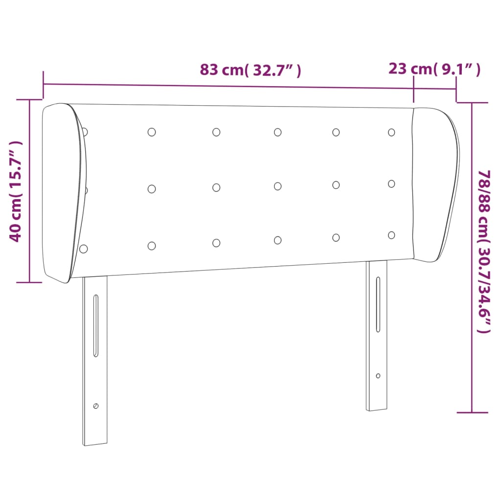 vidaXL Uzglavlje s ušima bijelo 83x23x78/88 cm od umjetne kože