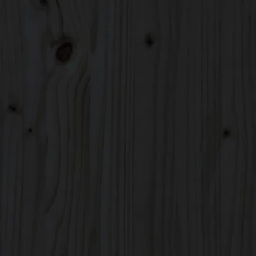 vidaXL Zidno uzglavlje crni 126x3x63 cm od masivne borovine