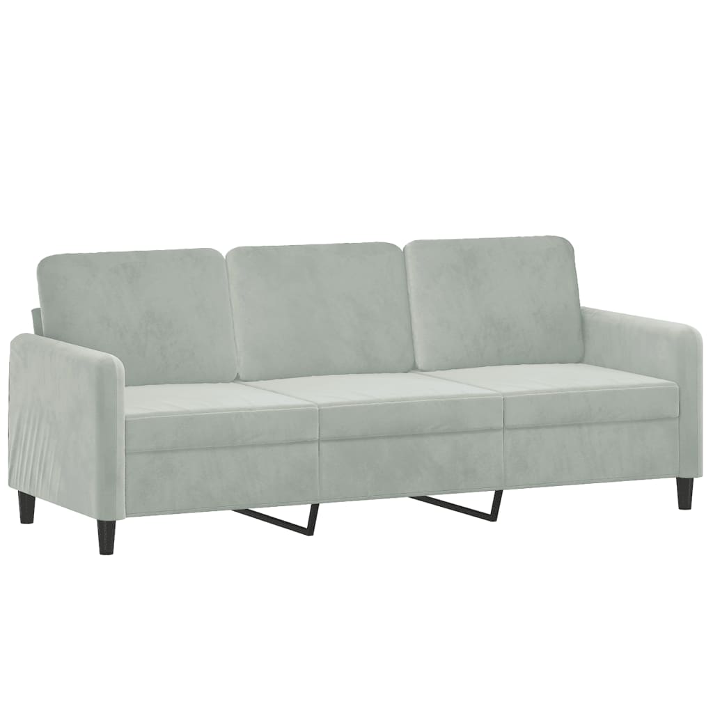 vidaXL 2-dijelni set sofa s jastucima svjetlosivi baršunasti