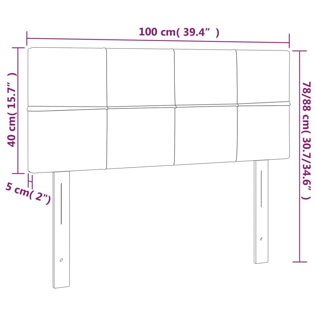 vidaXL LED uzglavlje svjetlosivo 100x5x78/88 cm baršunasto