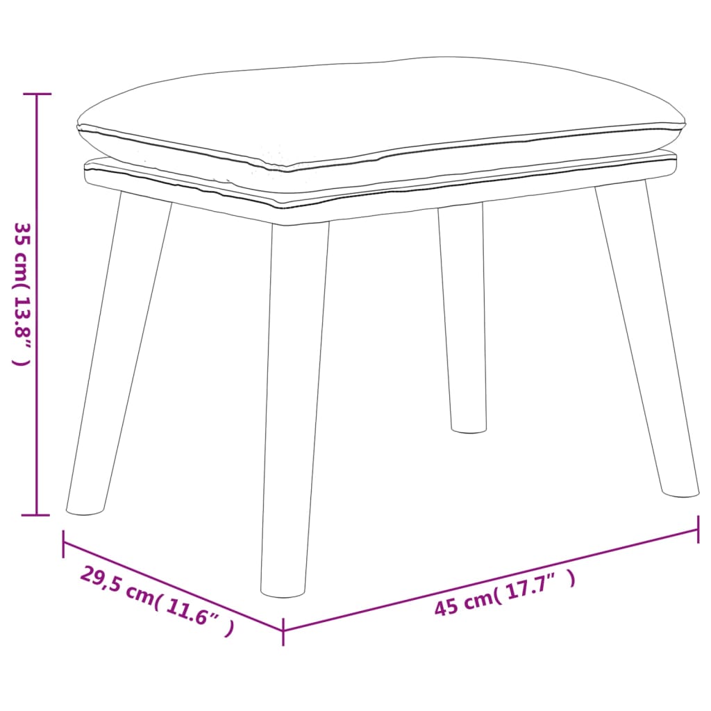 vidaXL Tabure svjetlosivi 45x29,5x35 cm baršunasti