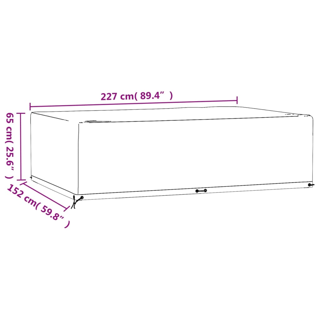 vidaXL Navlake za vrtni namještaj 2 kom 227 x 152 x 65 cm pravokutne