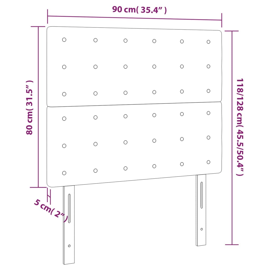 vidaXL Uzglavlja 2 kom bijela 90x5x78/88 cm od umjetne kože