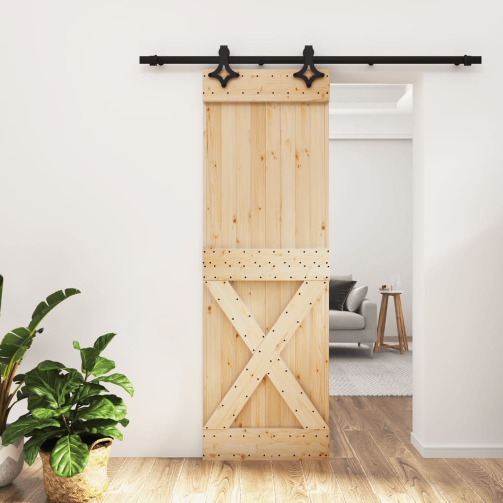 vidaXL Klizna vrata s priborom za montažu 70 x 210 cm masivna borovina