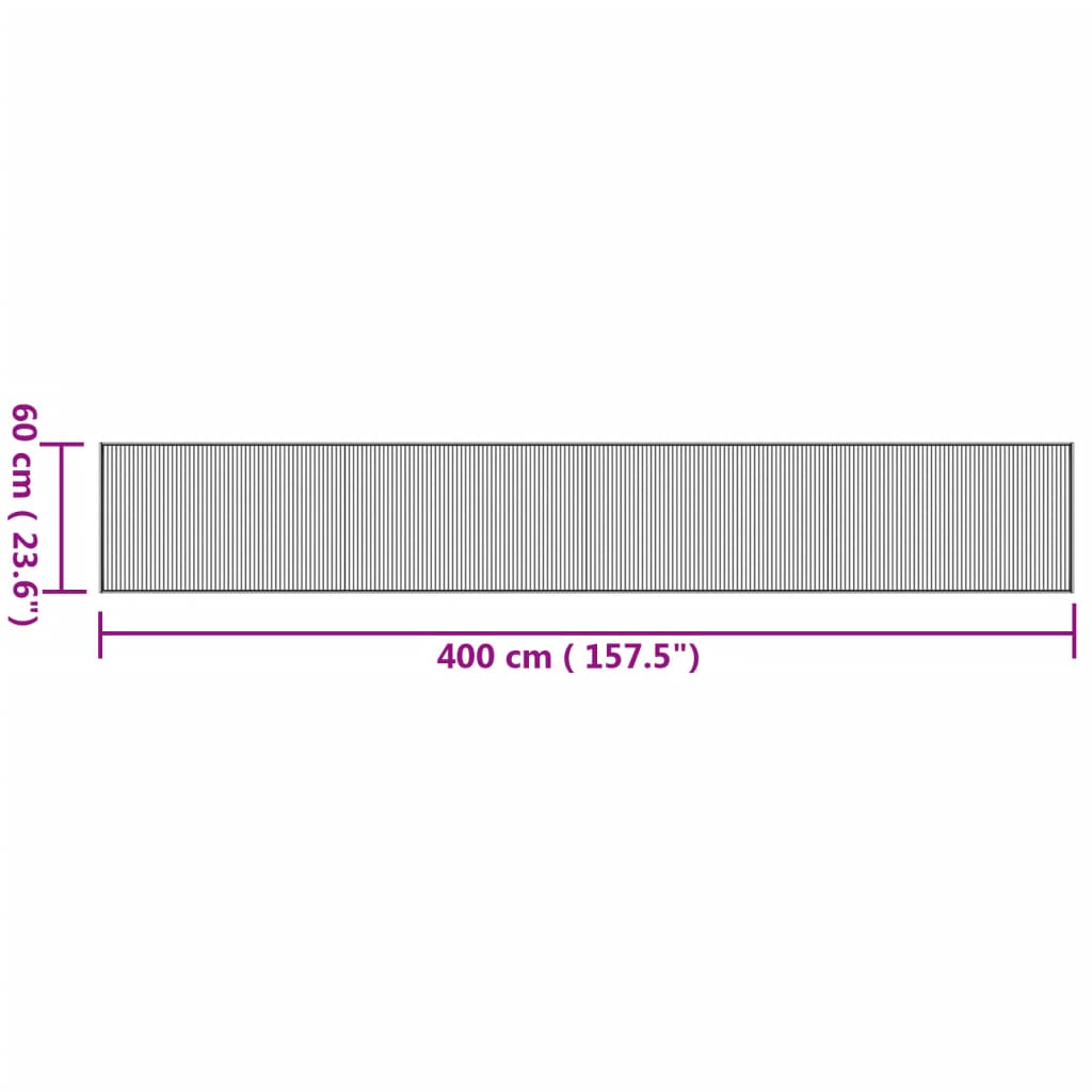 vidaXL Tepih pravokutni prirodni 60 x 400 cm od bambusa