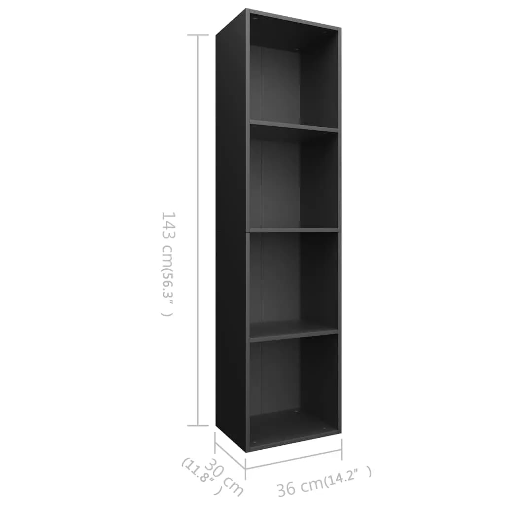 vidaXL Ormarić za knjige/TV crni 36 x 30 x 143 cm konstruirano drvo