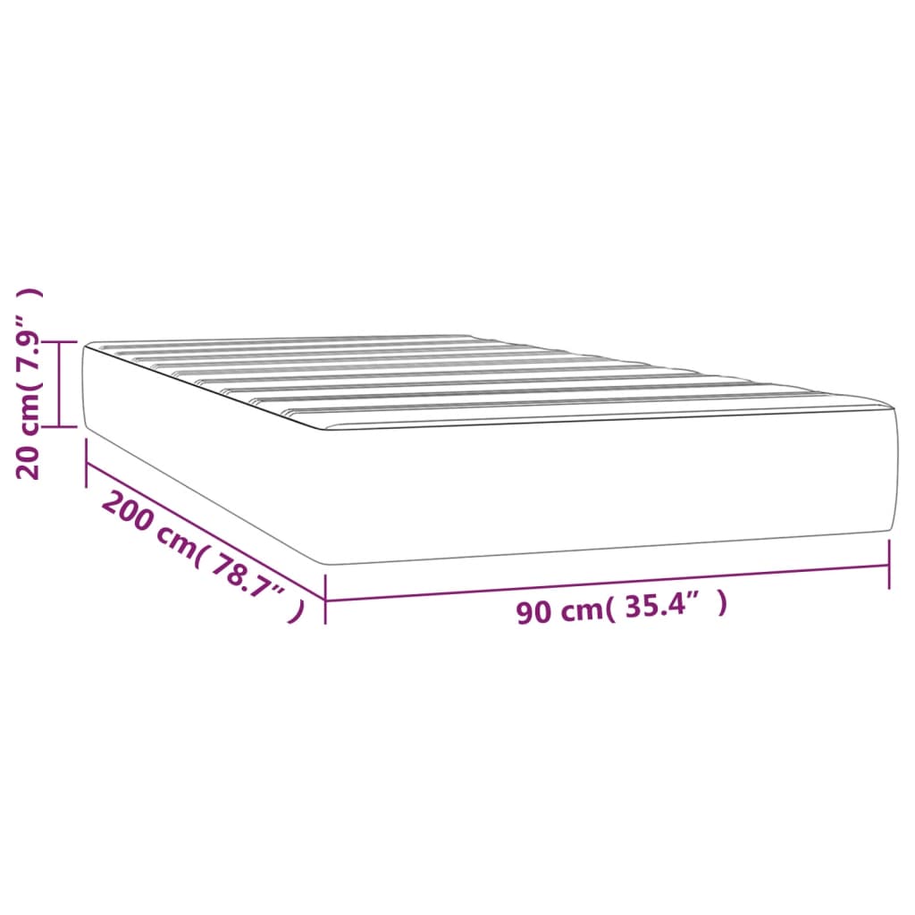 vidaXL Madrac s džepičastim oprugama krem 90x200x20 cm od umjetne kože