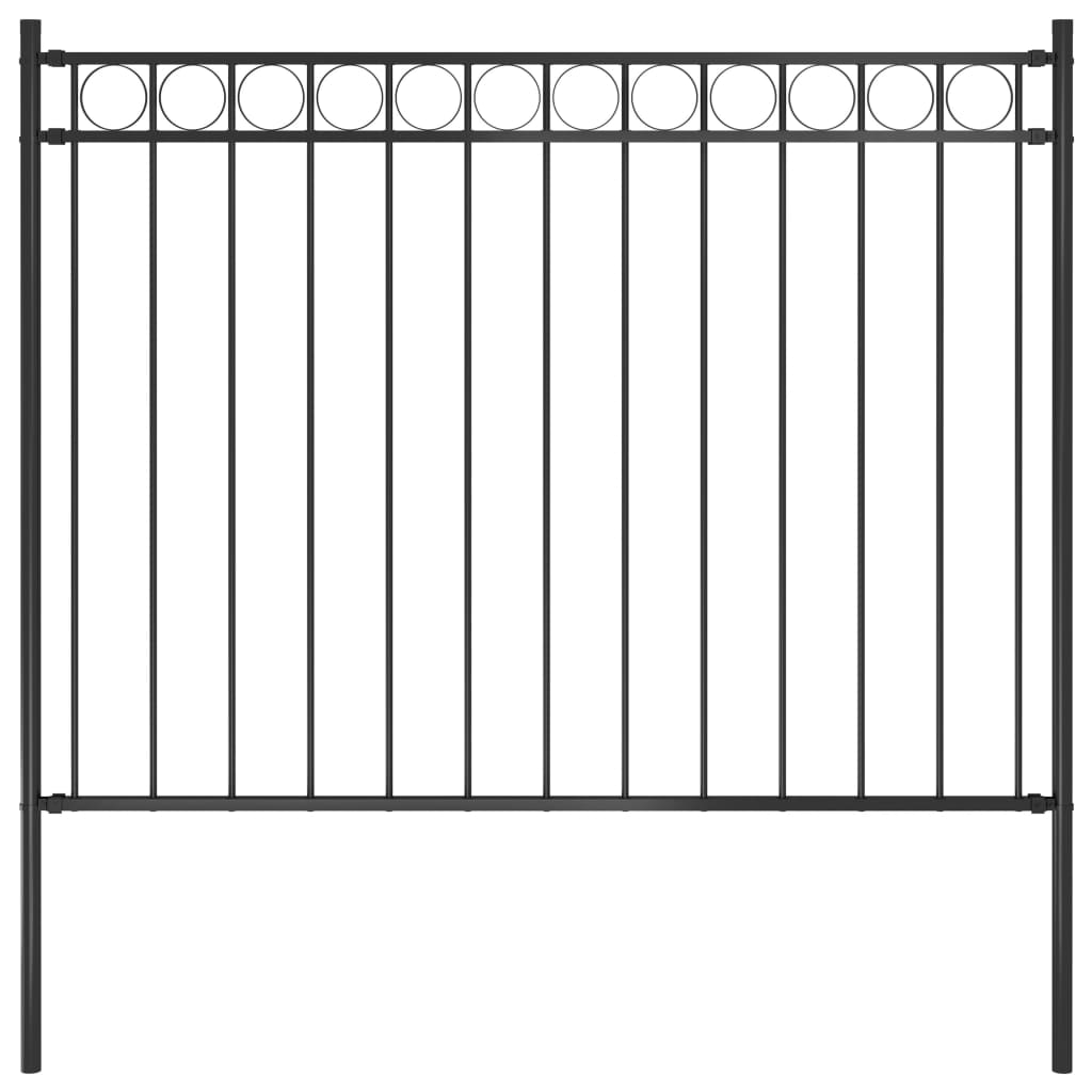 vidaXL Vrtna ograda čelična 1,7 x 1,2 m crna