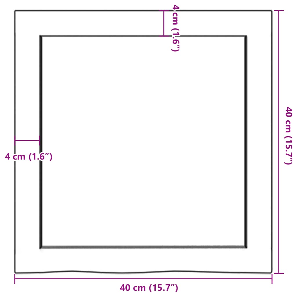 vidaXL Zidna polica tamnosmeđa 40x40x(2-4) cm od obrađene hrastovine