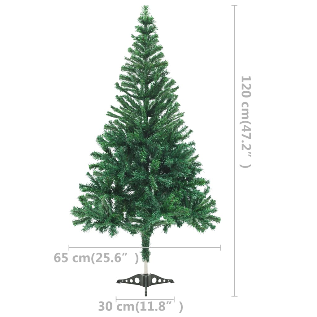 vidaXL Umjetno osvijetljeno božićno drvce s kuglicama 120 cm 230 grana