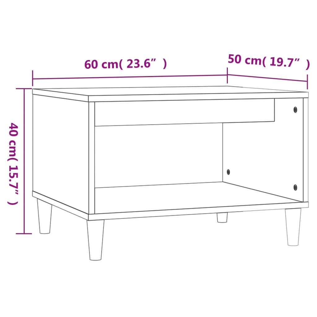 vidaXL Stolić za kavu sjajni bijeli 60 x 50 x 40 cm konstruirano drvo