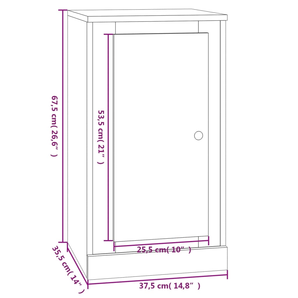 vidaXL Komoda boja smeđeg hrasta 37,5x35,5x67,5cm konstruirano drvo