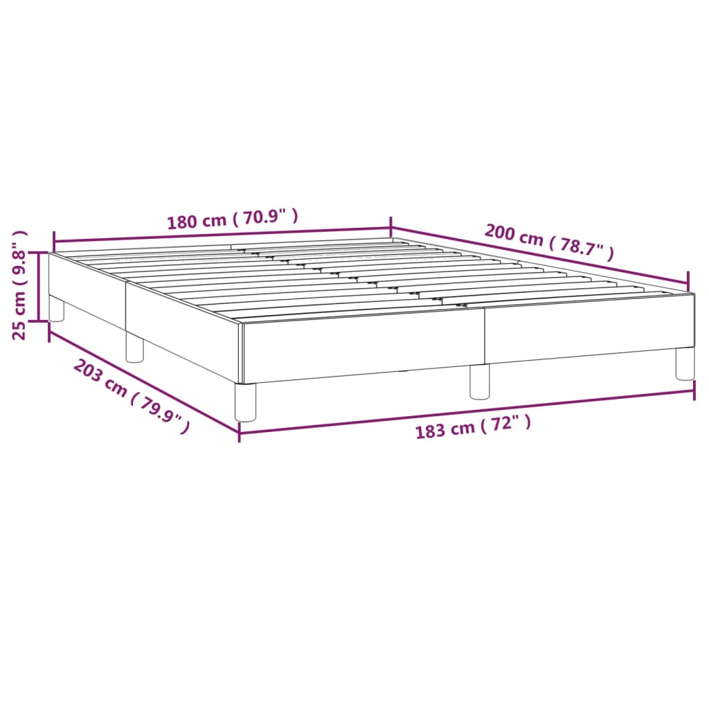 vidaXL Okvir za krevet krem 180 x 200 cm od tkanine