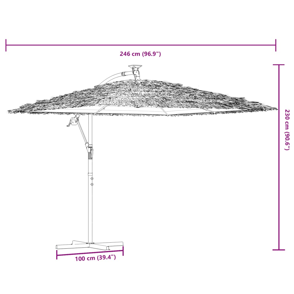 vidaXL Vrtni suncobran s čeličnom šipkom smeđi 246x246x230 cm