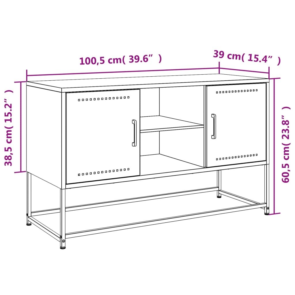 vidaXL TV ormarić ružičasti 100,5x39x60,5 cm čelični