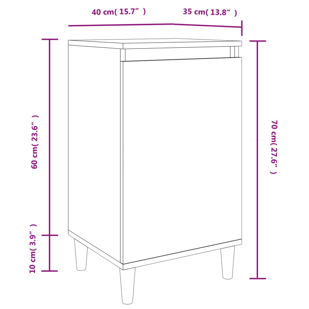 vidaXL Noćni ormarić boja hrasta 40 x 35 x 70 cm od konstruiranog drva