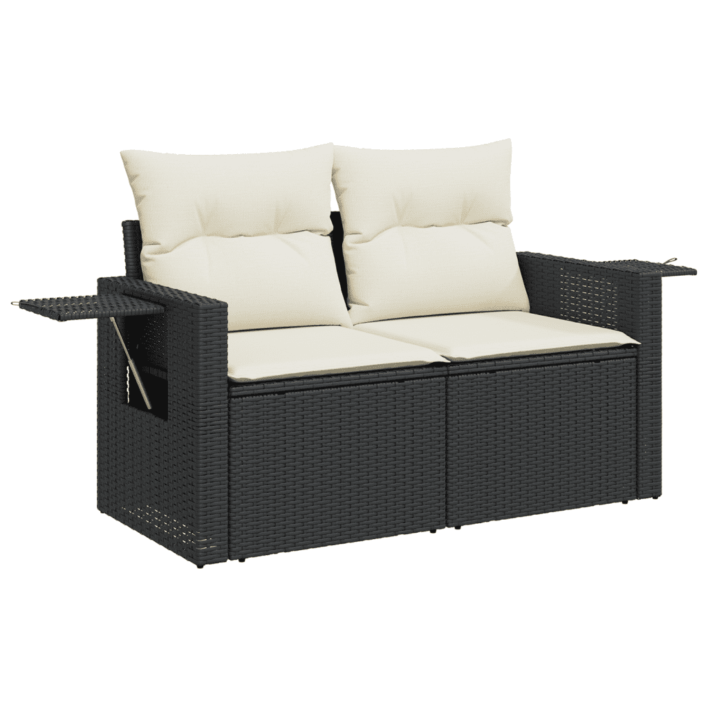 vidaXL 7-dijelni set vrtnih sofa od poliratana s jastucima crni