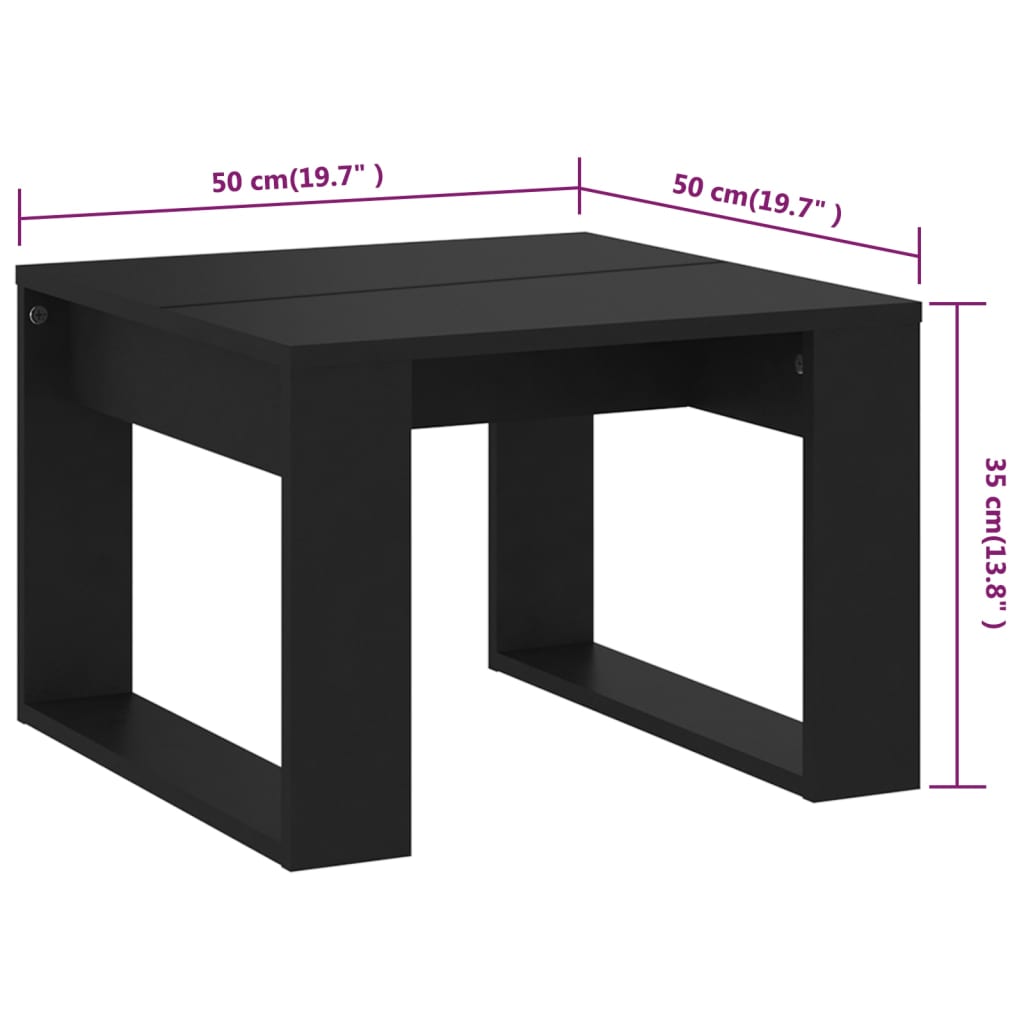 vidaXL Bočni stolić crni 50 x 50 x 35 cm od konstruiranog drva