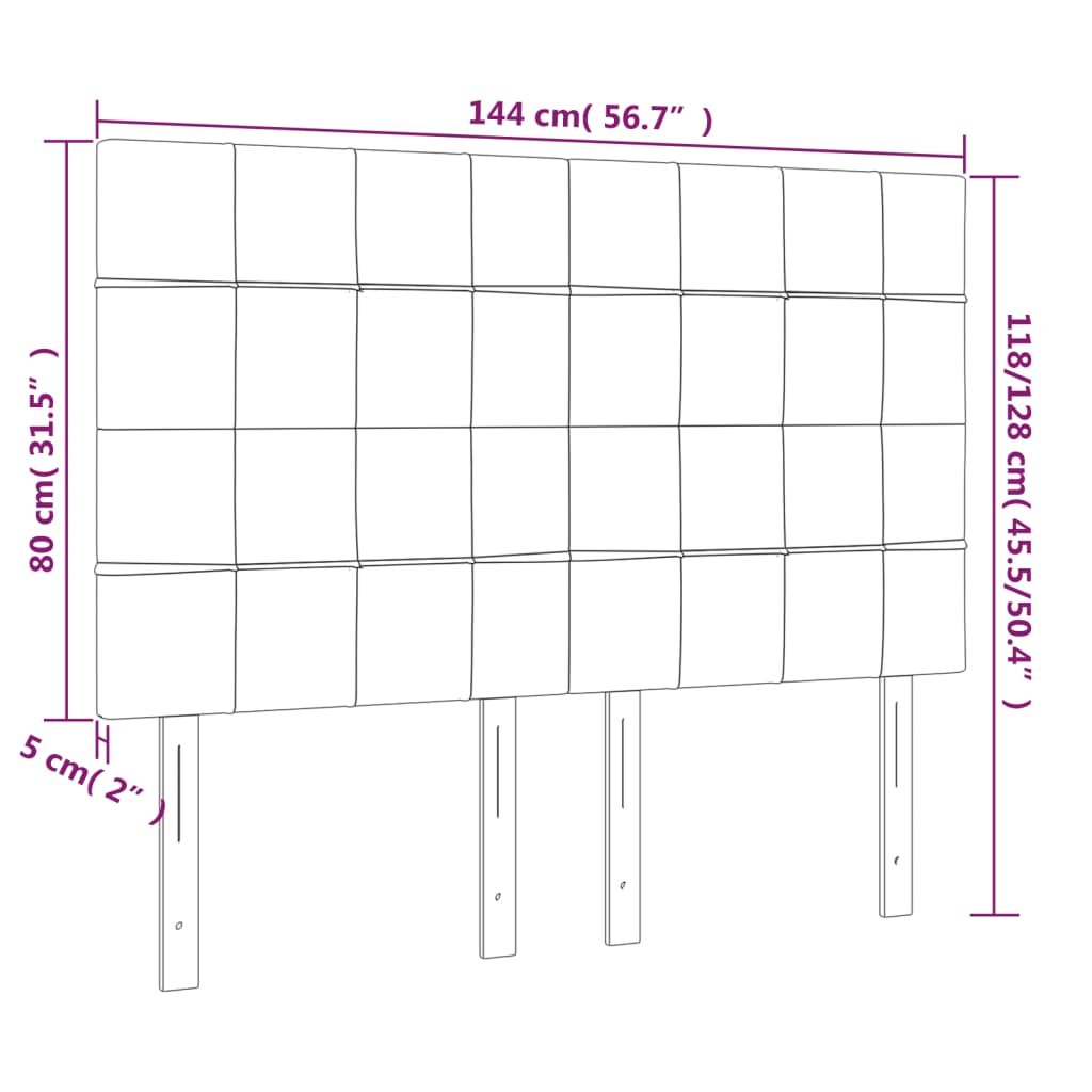 vidaXL LED uzglavlje tamnozeleno 144x5x118/128 cm baršunasto