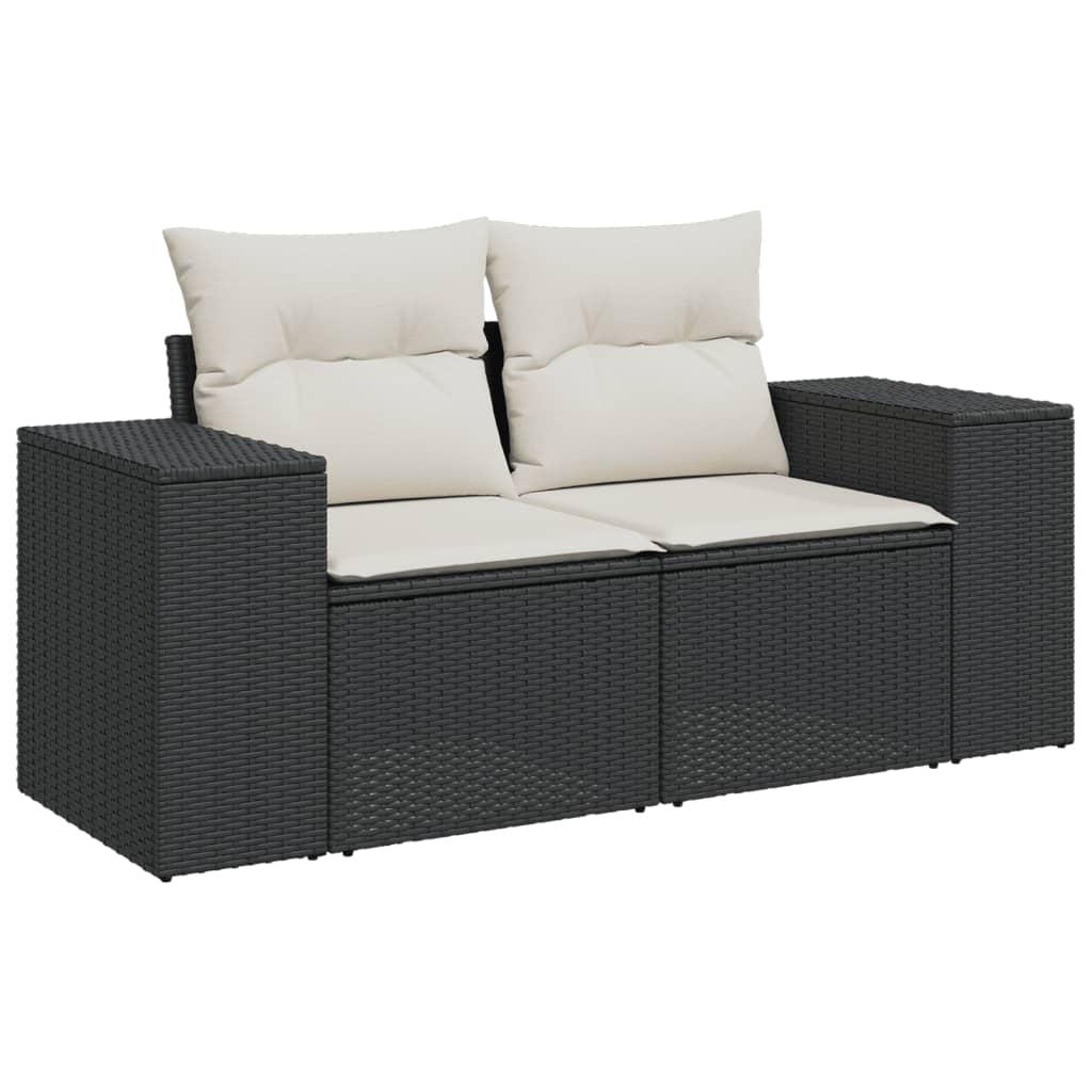 vidaXL 7-dijelni set vrtnih sofa od poliratana s jastucima crni