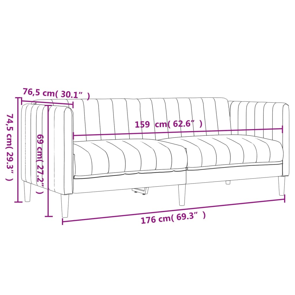 vidaXL 2-dijelni set sofa smeđi od tkanine