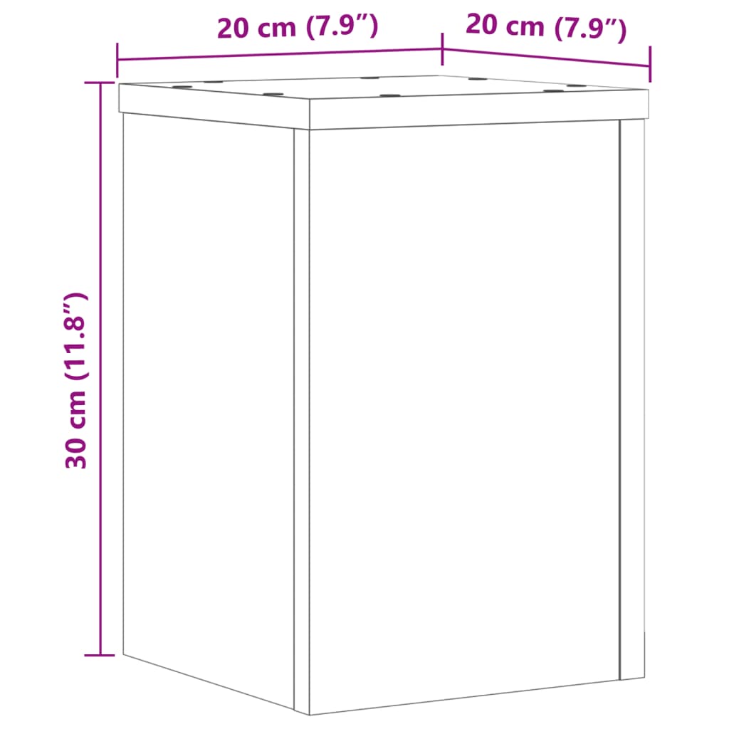 vidaXL Stalci za biljke 2 kom bijeli 20x20x30 cm konstruirano drvo