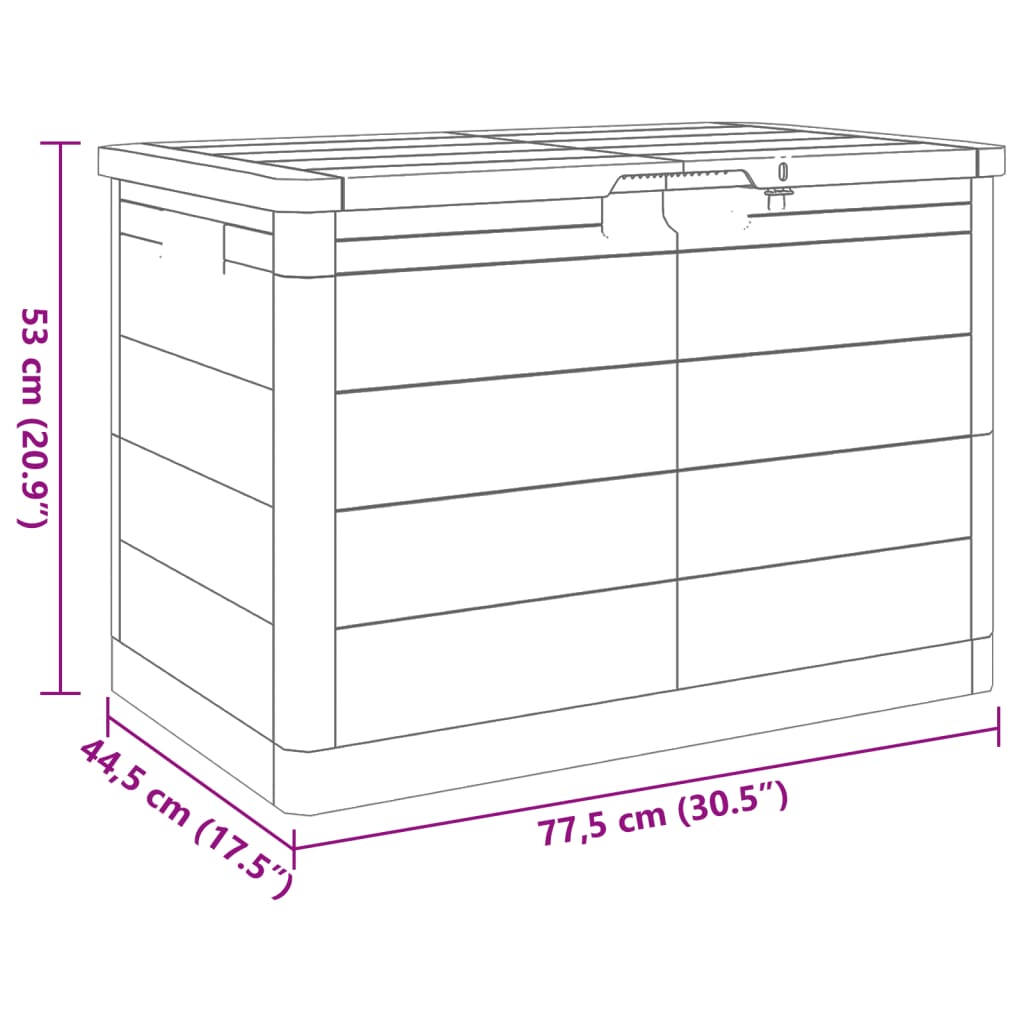 vidaXL Vanjska kutija za jastuke antracit 77,5x44,5x53 cm polipropilen