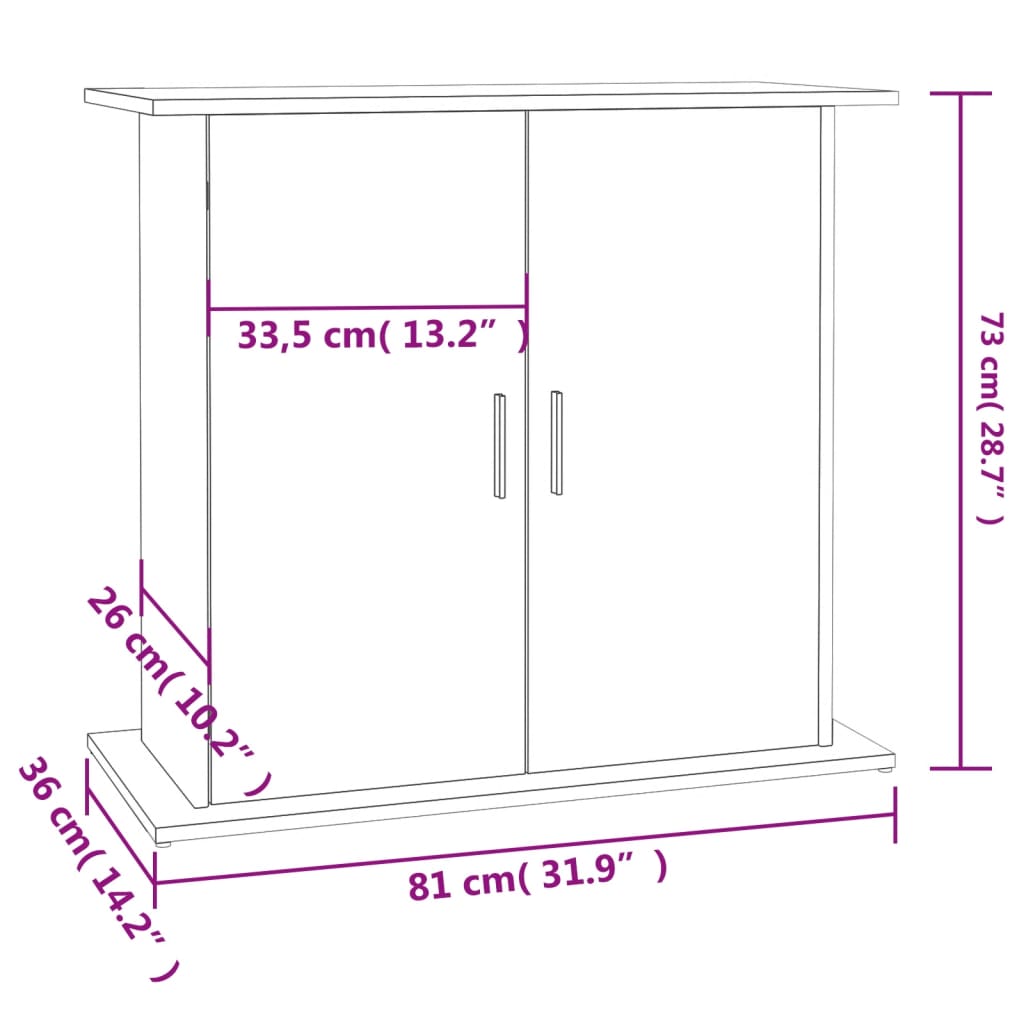 vidaXL Stalak za akvarij boja hrasta 81 x 36 x 73 cm konstruirano drvo