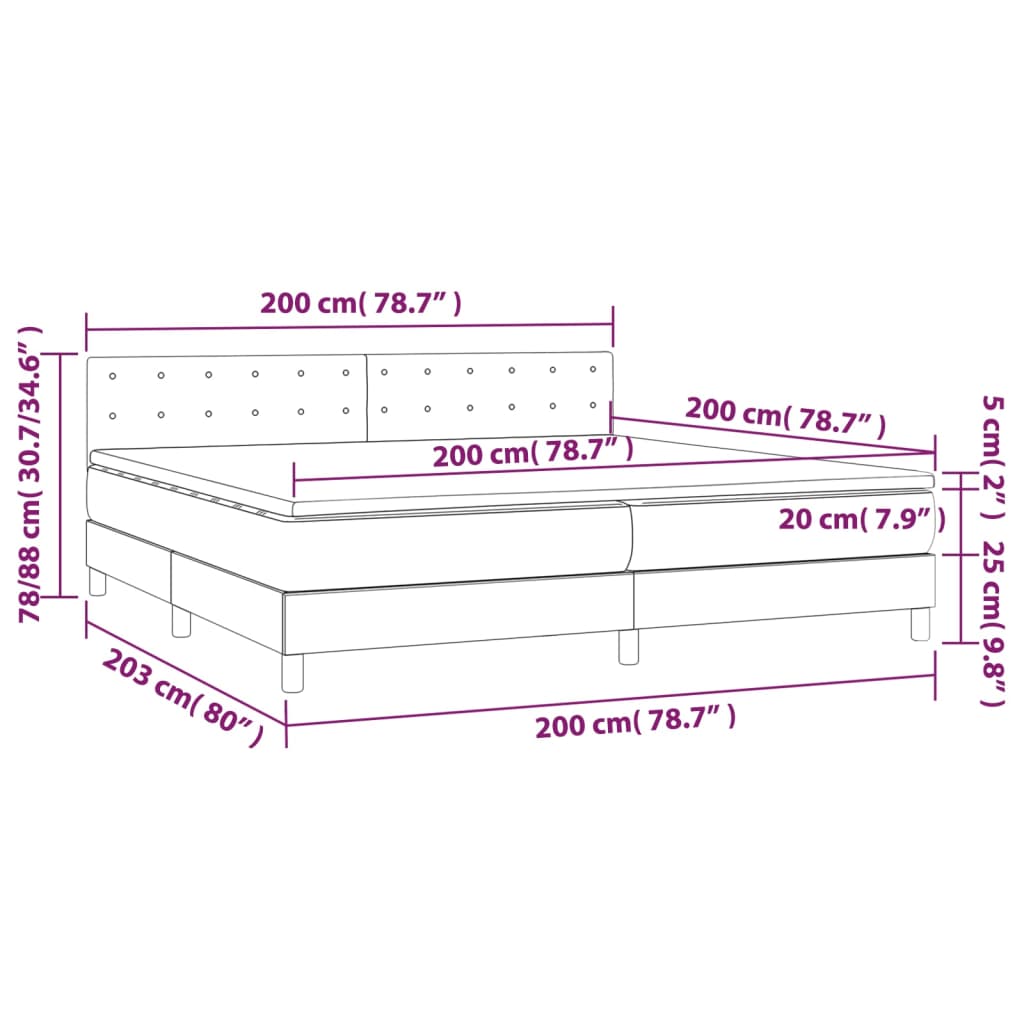 vidaXL Krevet s oprugama i madracem bijeli 200x200 cm umjetna koža