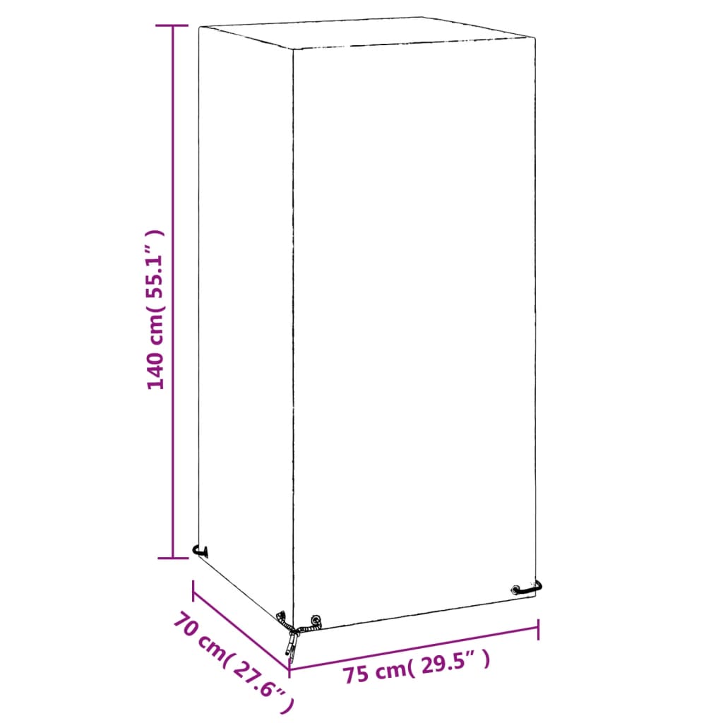 vidaXL Navlaka za vrtnu stolicu 8 ušica 75x70x140 cm polietilen