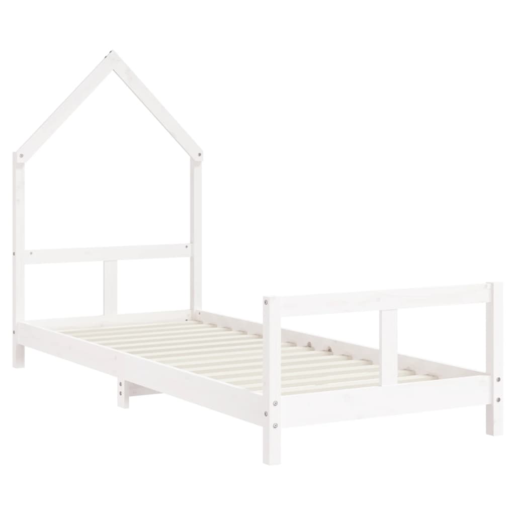 vidaXL Okvir za dječji krevet bijeli 80 x 200 cm od masivne borovine