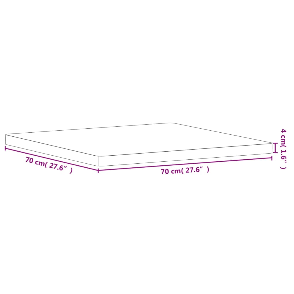 vidaXL Stolna ploča 70 x 70 x 4 cm četvrtasta od masivnog drva bukve