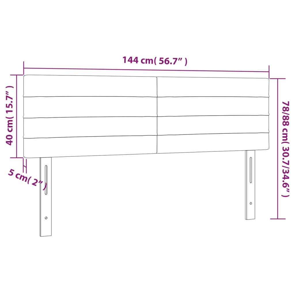 vidaXL Uzglavlja 2 kom plava 72 x 5 x 78/88 cm od tkanine