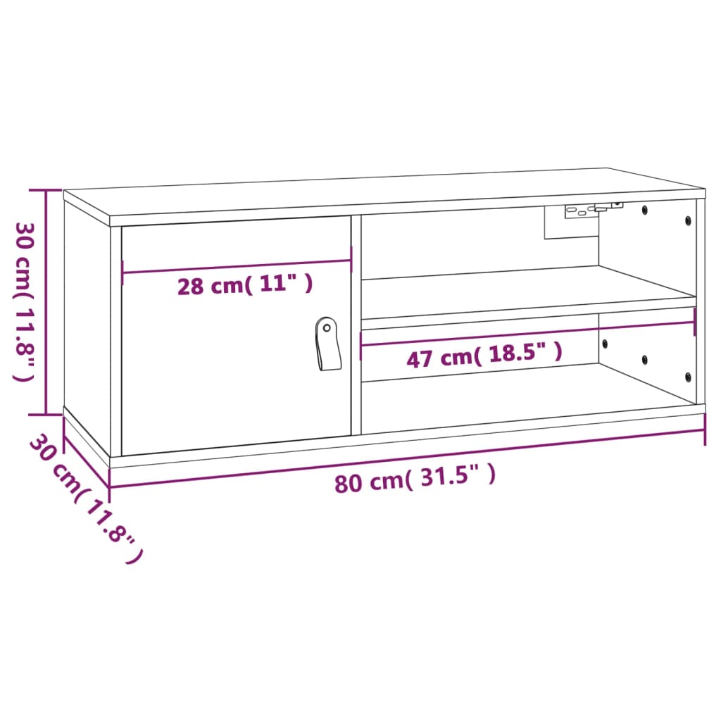 vidaXL Zidni ormarići 2 kom sivi 80 x 30 x 30 cm od masivne borovine