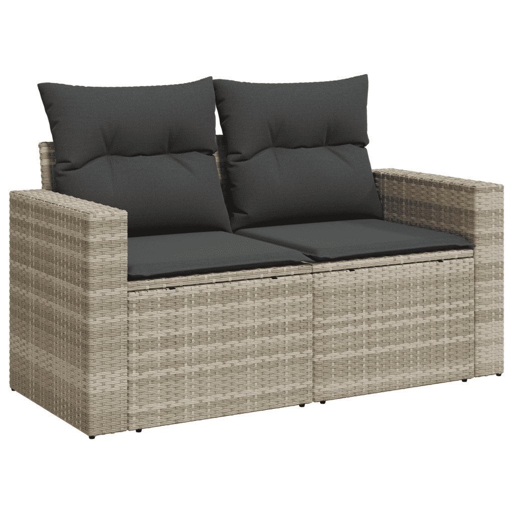 vidaXL 11-dijelni set vrtnih sofa poliratan s jastucima svijetlosivi