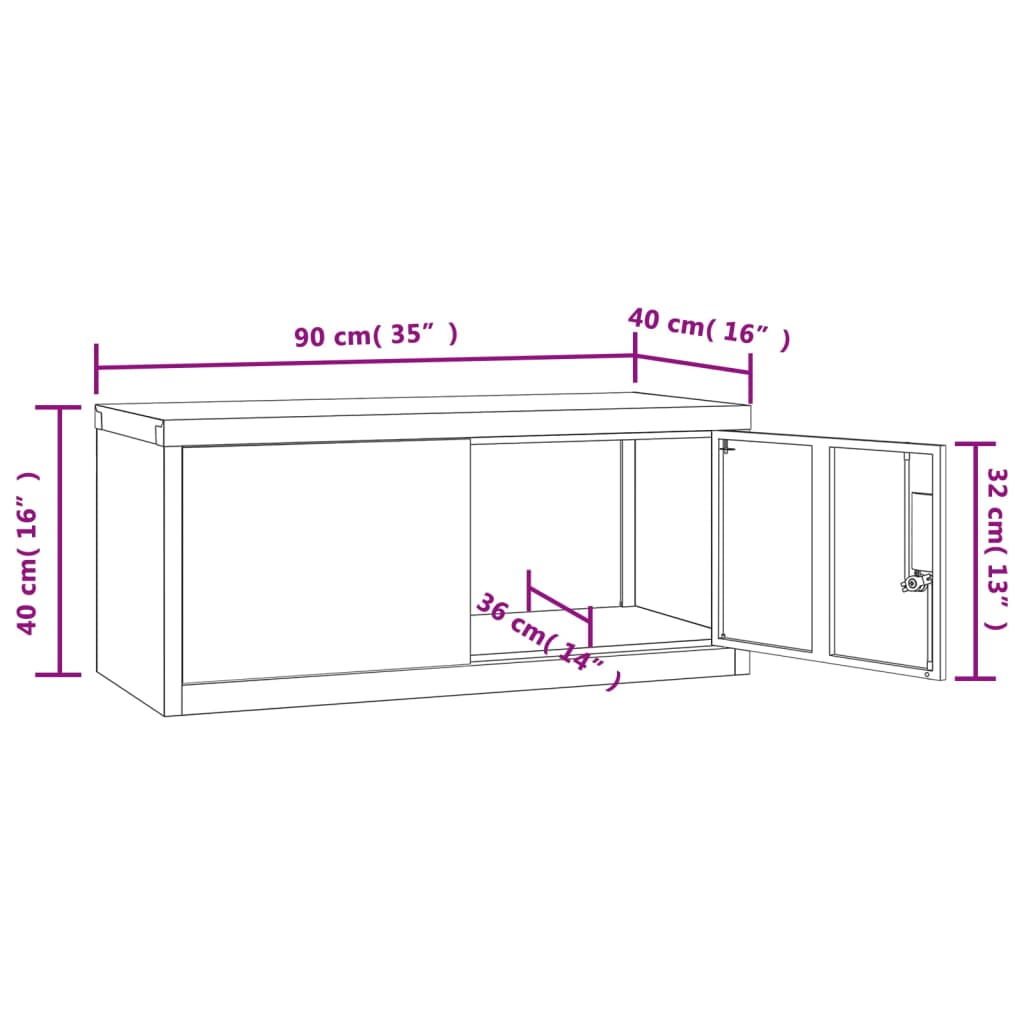 vidaXL Ormarić za spise svjetlosivi 90 x 40 x 110 cm čelični