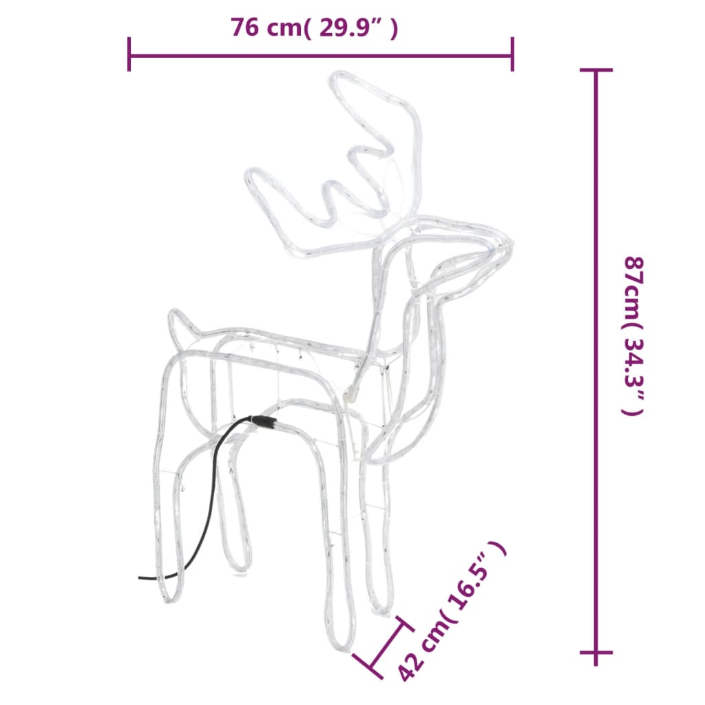 vidaXL Figure božićnih sobova 2 kom tople bijele 76 x 42 x 87 cm