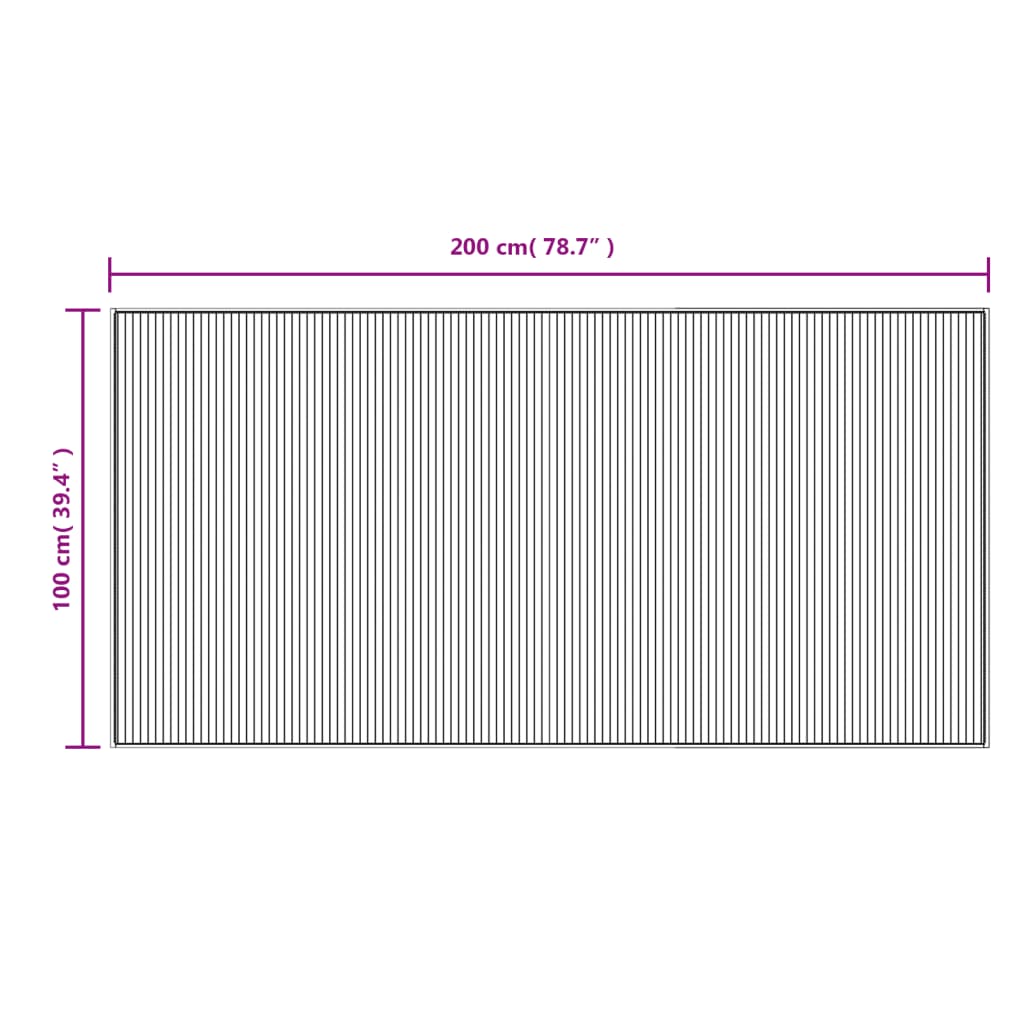 vidaXL Tepih pravokutni smeđi 100 x 200 cm od bambusa