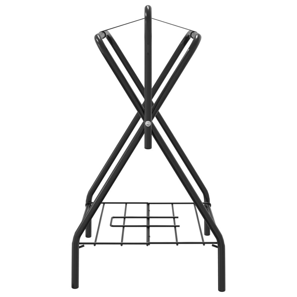 vidaXL Sklopivi samostojeći stalak za sedlo crni željezni
