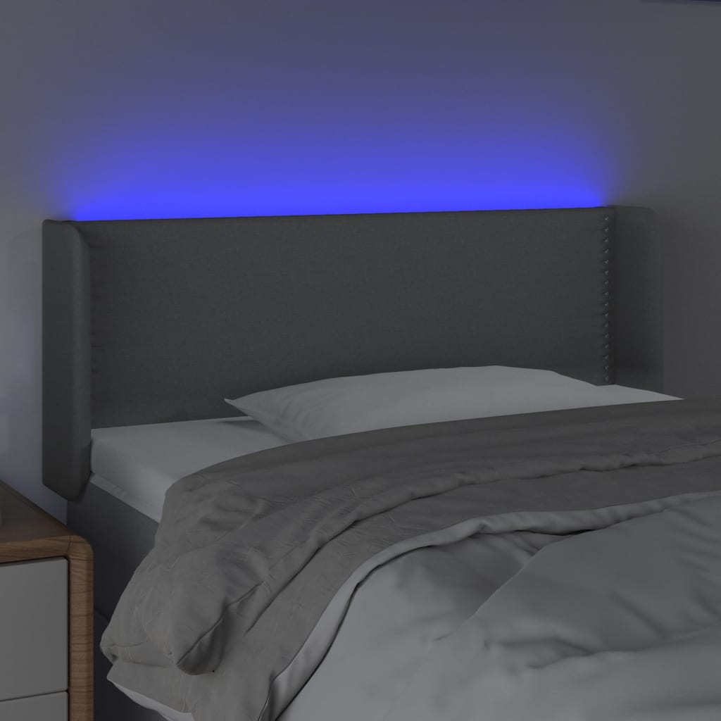 vidaXL LED uzglavlje svjetlosivo 93x16x78/88 cm od tkanine