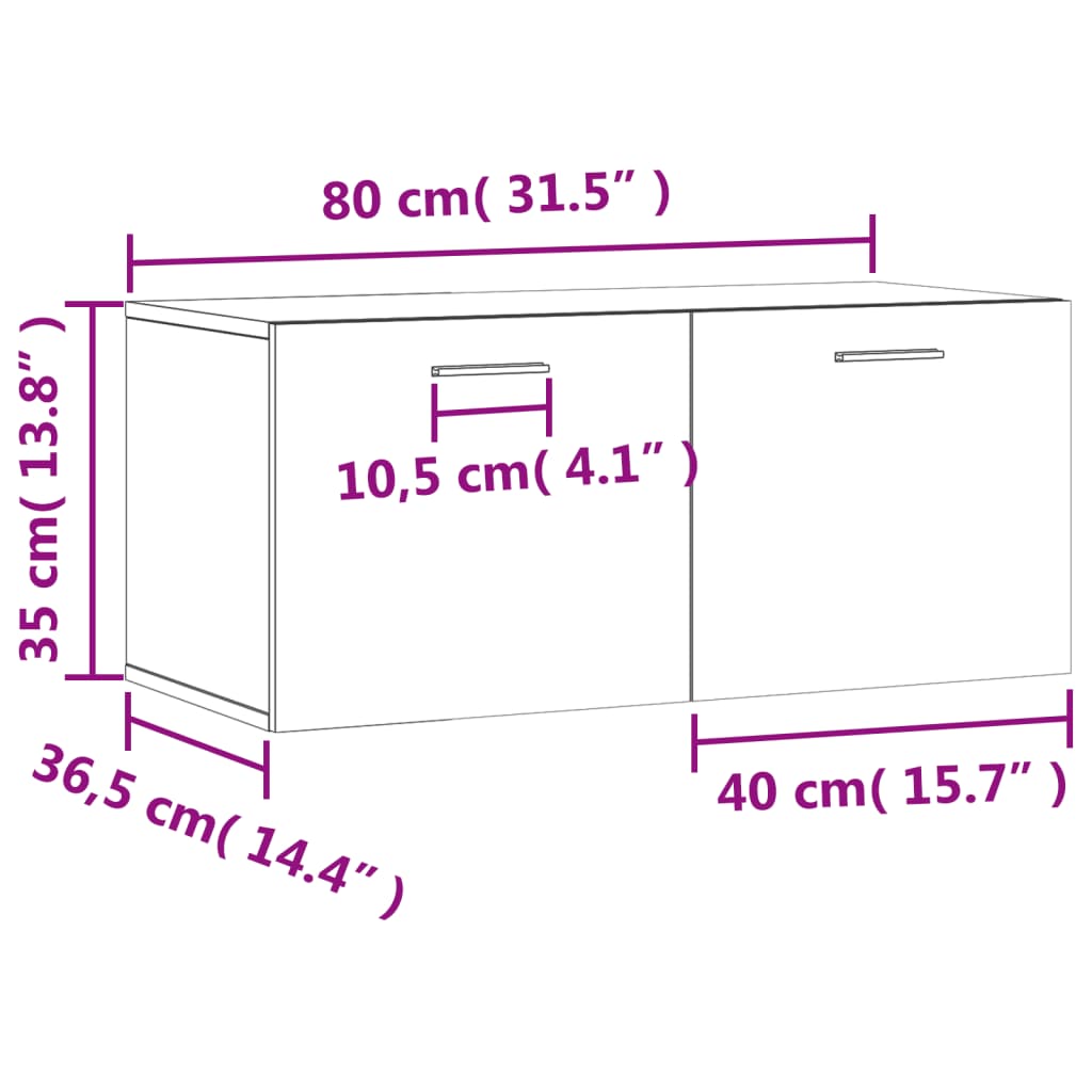 vidaXL Zidni ormarić boja betona 80x36,5x35 cm od konstruiranog drva