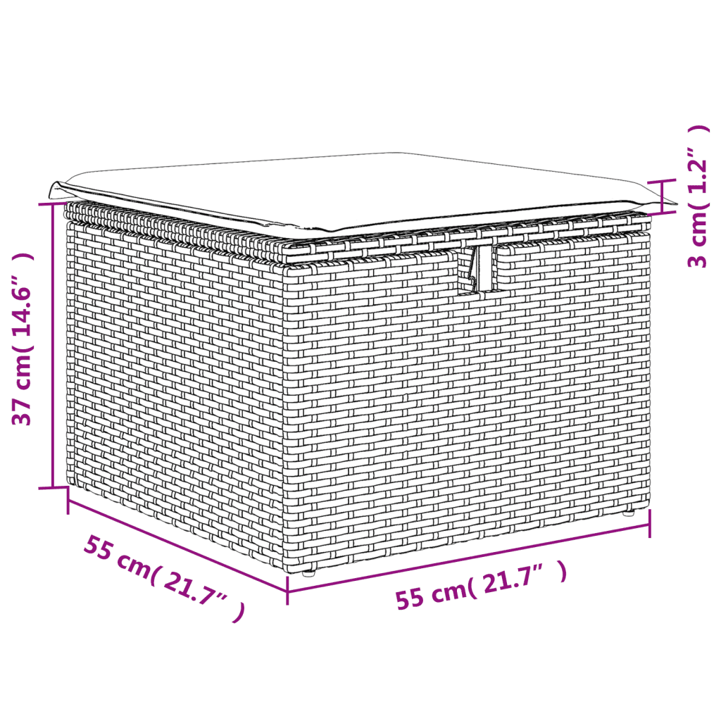 vidaXL 4-dijelni set vrtnih sofa od poliratana s jastucima crni