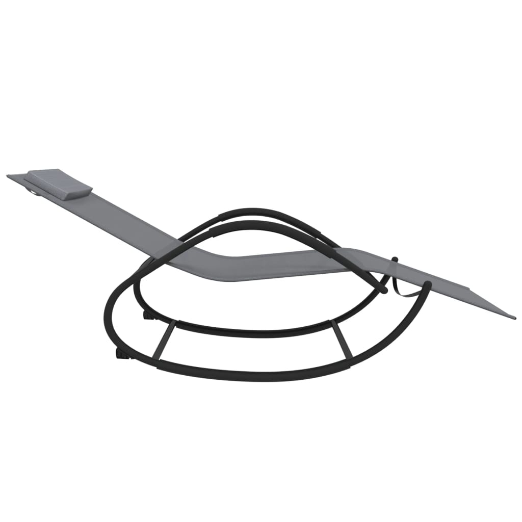 vidaXL Ljuljajuća ležaljka za sunčanje od čelika i tekstilena siva