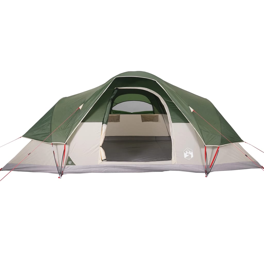 vidaXL Kupolasti obiteljski šator za 9 osoba zeleni vodootporni