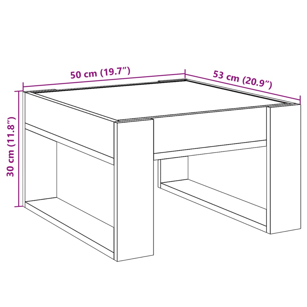 vidaXL Stolić s beskonačnim LED svjetlima boja hrasta 50x53x30 cm