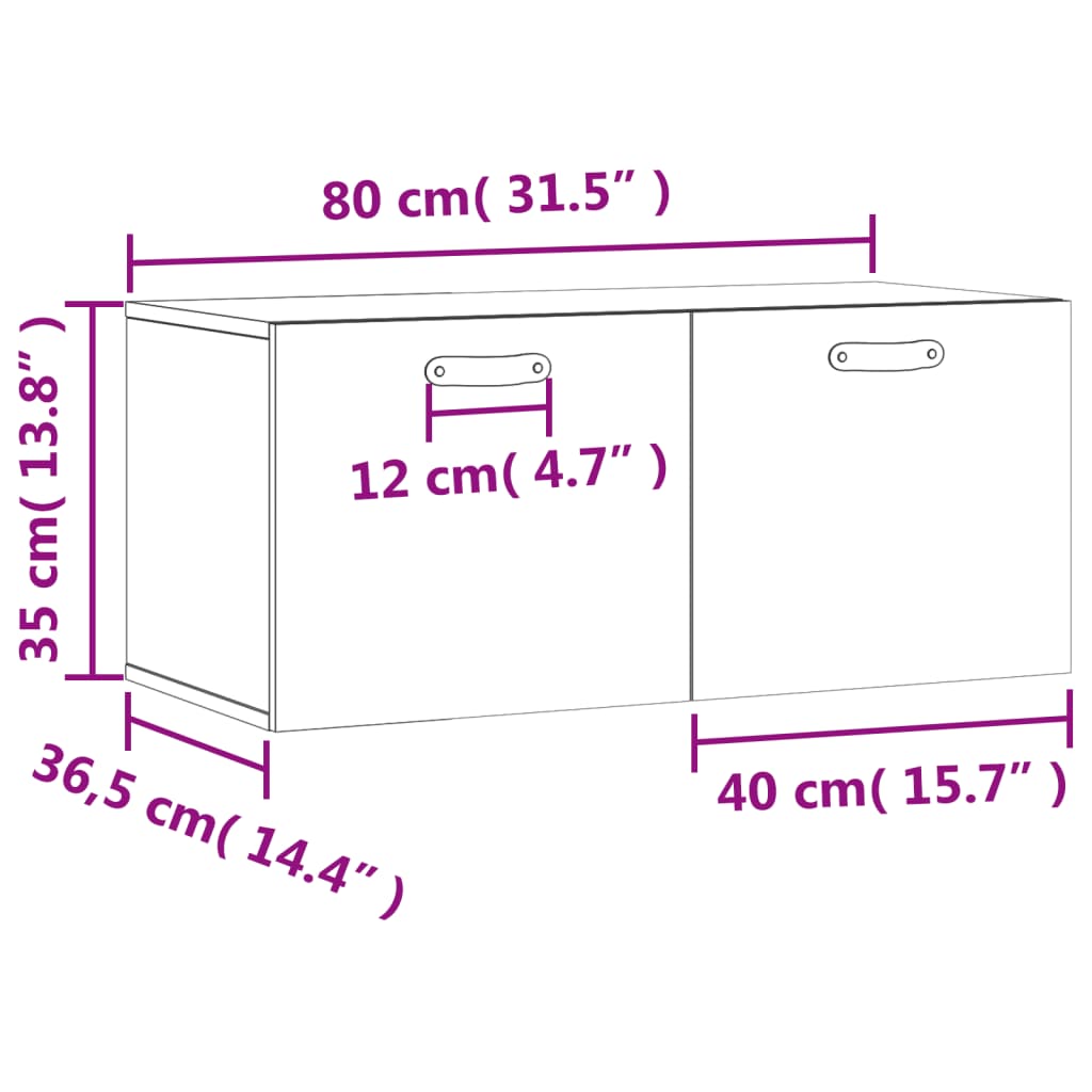 vidaXL Zidni ormarić smeđa boja hrasta 80x36,5x35 cm konstruirano drvo