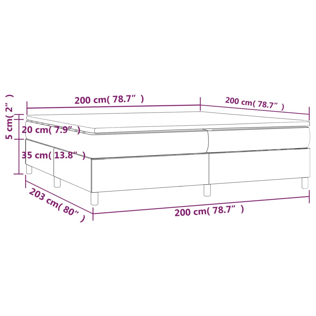 vidaXL Krevet s oprugama i madracem crni 200x200 cm od umjetne kože