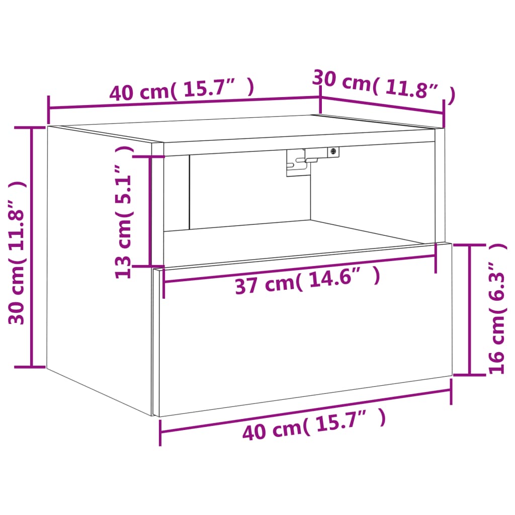 vidaXL Zidni TV ormarići 2 kom crni 40 x 30 x 30 cm konstruirano drvo